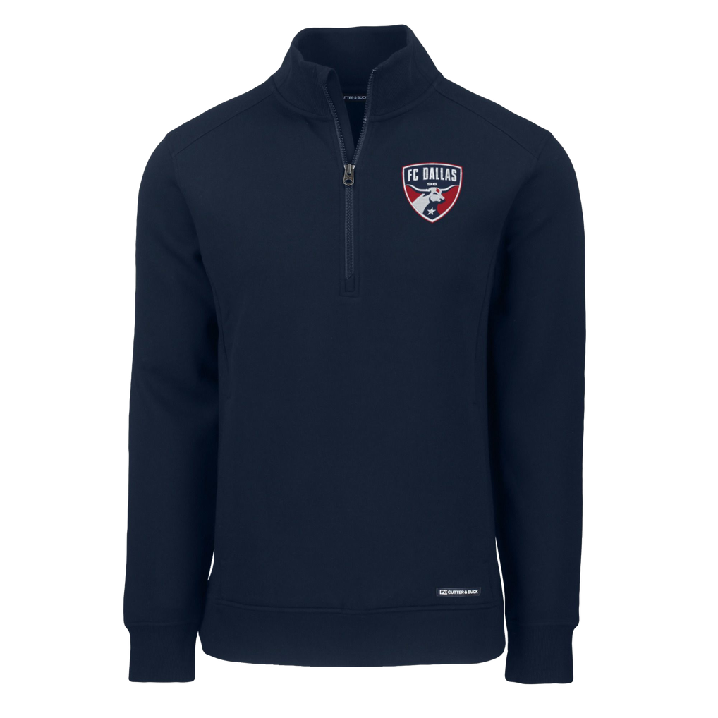  FC Dallas Cutter & Buck Roam Eco Recycled Quarter-Zip Pullover Top - Navy